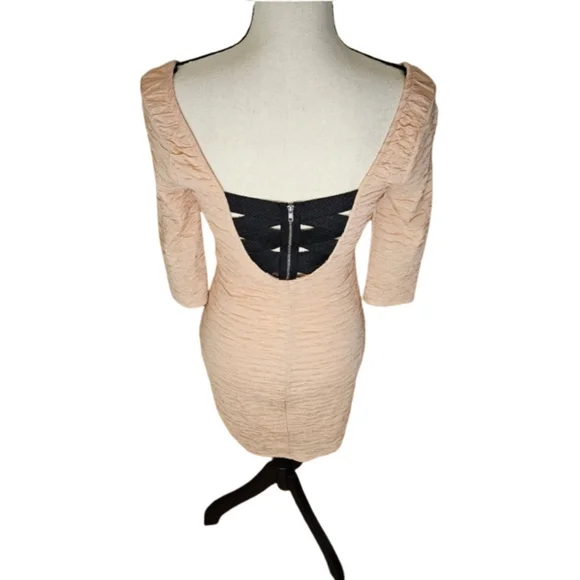 NWT - Material Girl Peach Sparkly Cocktail Dress - Picture 8 of 12